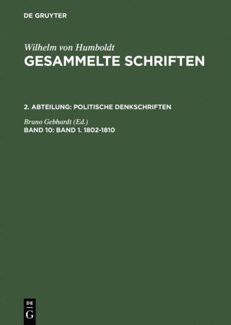 Bruno Gebhardt - Band 1. 1802–1810, E-bok