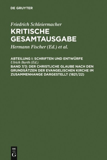 Ulrich Barth - Der christliche Glaube nach den Grundsätzen der evangelischen Kirche im Zusammenhange dargestellt (1821/22), E-bok