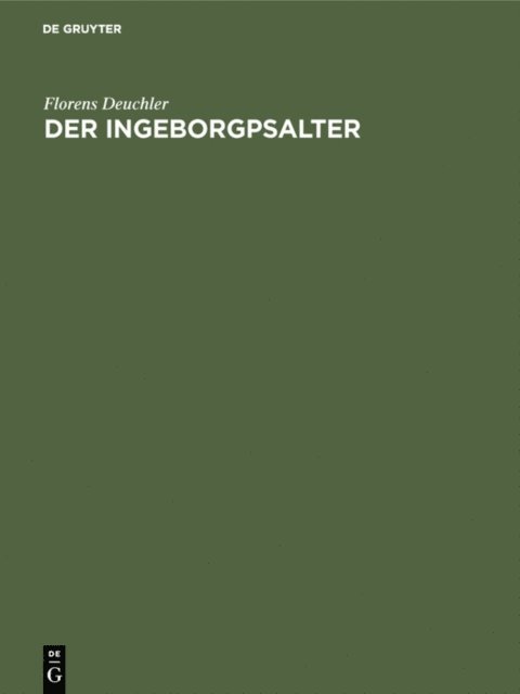 Florens Deuchler - Der Ingeborgpsalter, E-bok. Tillgänglighet: Lägg i varukorg