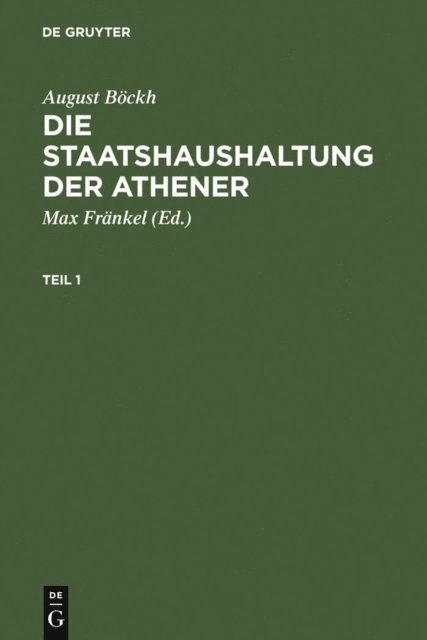 August Bockh, Max Frankel - Die Staatshaushaltung der Athener, E-bok