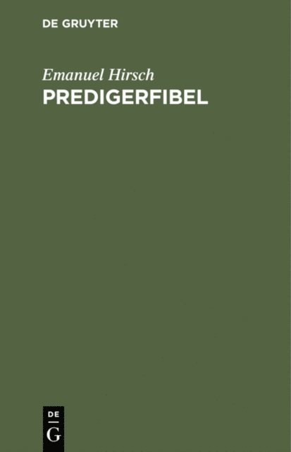 Emanuel Hirsch - Predigerfibel, E-bok