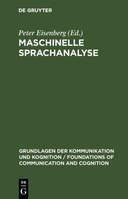 Peter Eisenberg - Maschinelle Sprachanalyse, E-bok