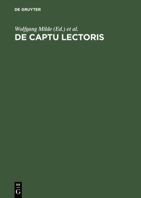 Werner Schuder, Wolfgang Milde - De captu lectoris, E-bok