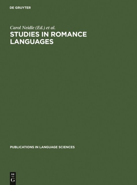 Rafael A. Nunez Cedeno, Carol Neidle - Studies in Romance Languages, E-bok