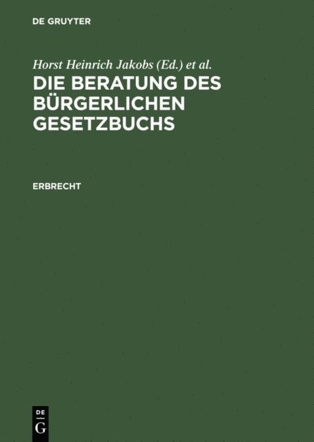 Werner Schubert, Horst Heinrich Jakobs - Erbrecht, E-bok