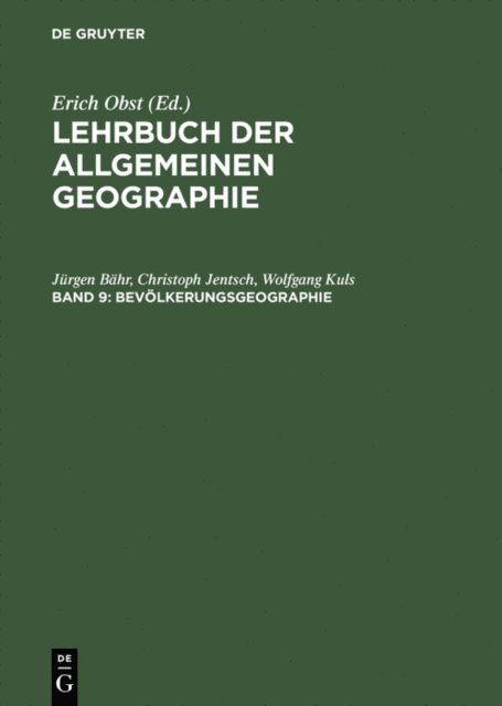Wolfgang Kuls, Christoph Jentsch, Jurgen Bahr - Bevölkerungsgeographie, E-bok