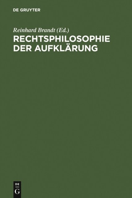 Reinhard Brandt - Rechtsphilosophie der Aufklärung, E-bok