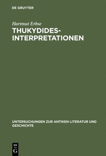 Hartmut Erbse - Thukydides-Interpretationen, E-bok