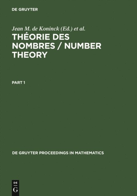 Claude Levesque, Jean M. de Koninck - Théorie des nombres / Number Theory, E-bok