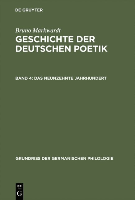 Bruno Markwardt - Das neunzehnte Jahrhundert, E-bok