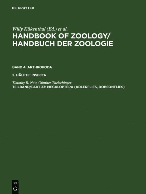 Gunther Theischinger, Timothy R. New - Megaloptera (Adlerflies, Dobsonflies), E-bok