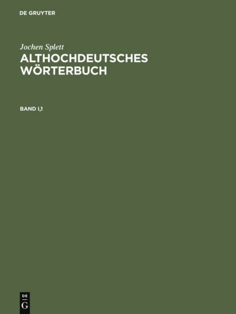 Jochen Splett - Althochdeutsches Wörterbuch, E-bok