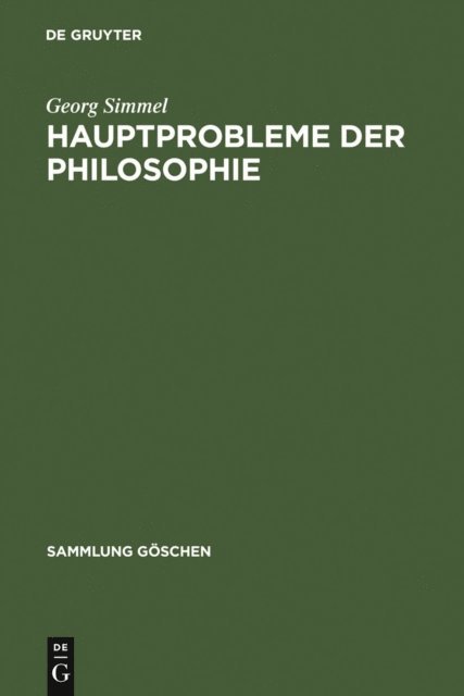 Georg Simmel - Hauptprobleme der Philosophie, E-bok