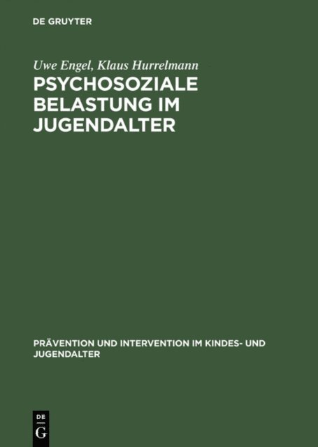 Klaus Hurrelmann, Uwe Engel - Psychosoziale Belastung im Jugendalter, E-bok