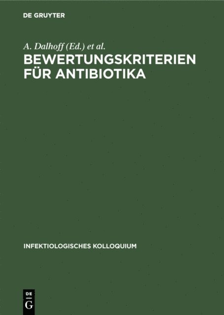 H. Thomas, A. Dalhoff - Bewertungskriterien für Antibiotika, E-bok