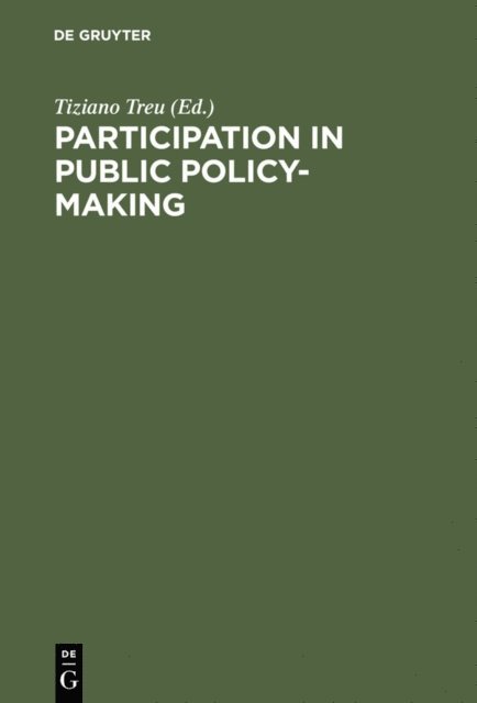 Tiziano Treu - Participation in Public Policy-Making, E-bok