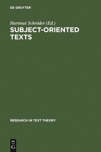 Hartmut Schroder - Subject-oriented Texts, E-bok