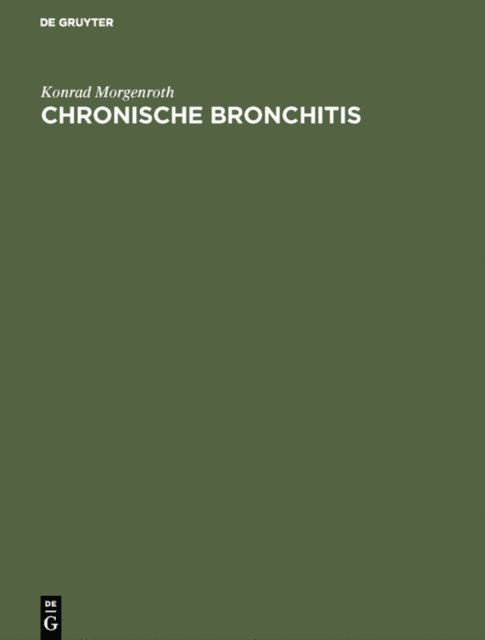 Konrad Morgenroth - Chronische Bronchitis, E-bok