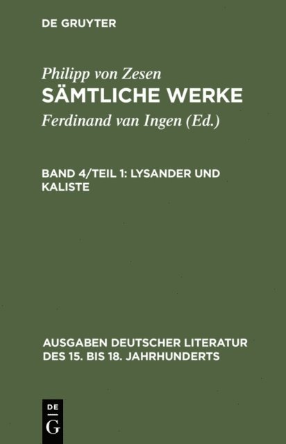 Philipp von Zesen, Volker Meid - Lysander und Kaliste, E-bok