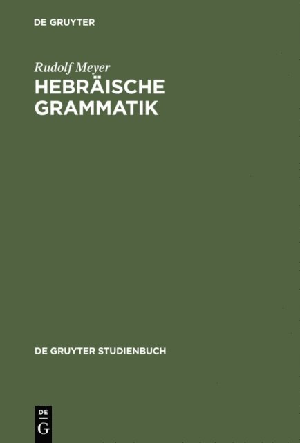 Rudolf Meyer - Hebräische Grammatik, E-bok