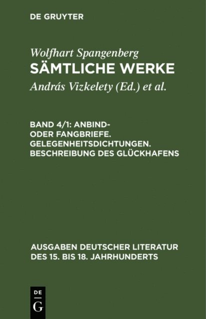 Martin Bircher, Andras Vizkelety - Anbind- oder Fangbriefe. Gelegenheitsdichtungen. Beschreibung des Glückhafens, E-bok
