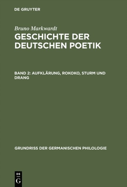 Bruno Markwardt - Aufklärung, Rokoko, Sturm und Drang, E-bok