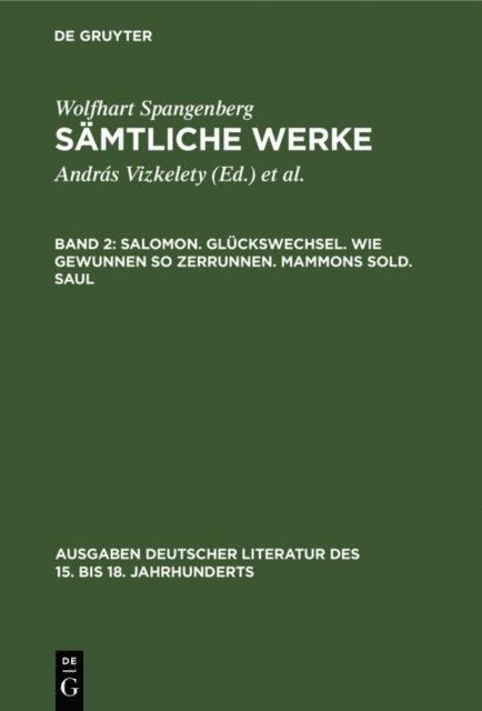 Andras Vizkelety, Martin Bircher - Salomon. Glückswechsel. Wie gewunnen so zerrunnen. Mammons Sold. Saul, E-bok