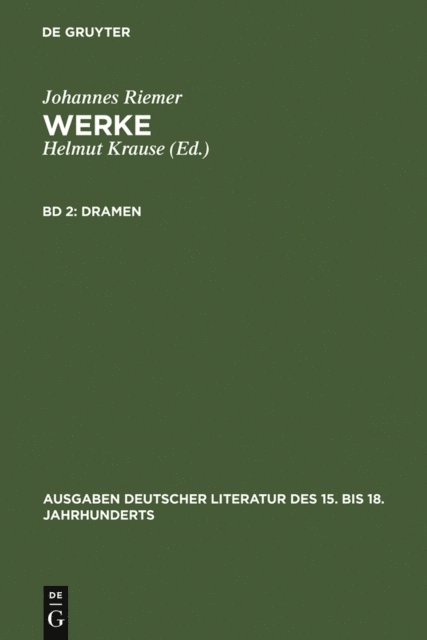 Johannes Riemer, Helmut Krause - Dramen, E-bok