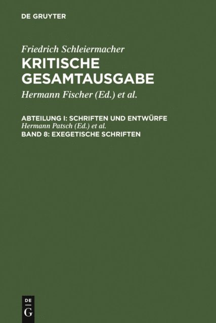 Dirk Schmid, Hermann Patsch - Exegetische Schriften, E-bok