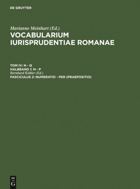 Bernhard Kubler - numeratio - per (Praepositio), E-bok
