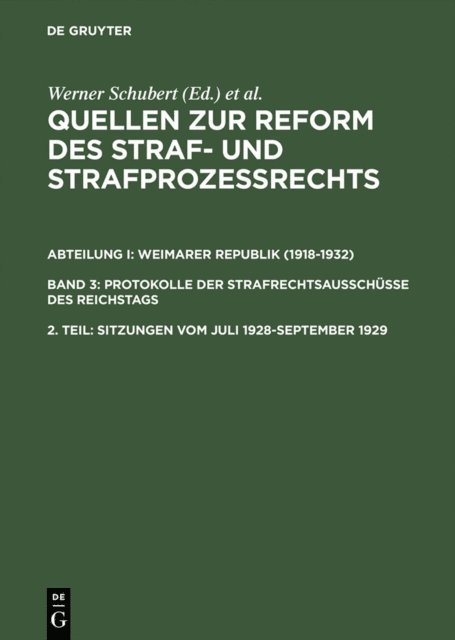Werner Schubert - Sitzungen vom Juli 1928–September 1929, E-bok