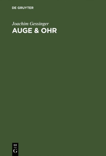 Joachim Gessinger - Auge & Ohr, E-bok
