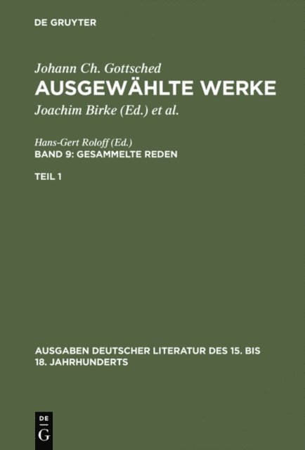 Johann Christoph Gottsched, Rosemary Scholl, P.M. Mitchell - Gesammelte Reden. 1. Teil, E-bok
