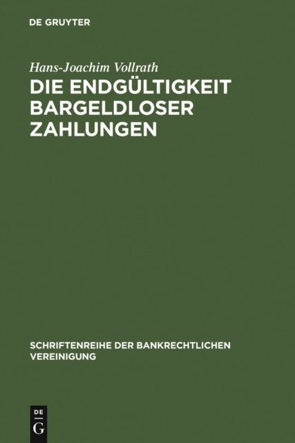 Hans-Joachim Vollrath - Die Endgültigkeit bargeldloser Zahlungen, E-bok