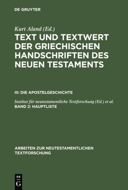 Kurt Aland - Hauptliste, E-bok