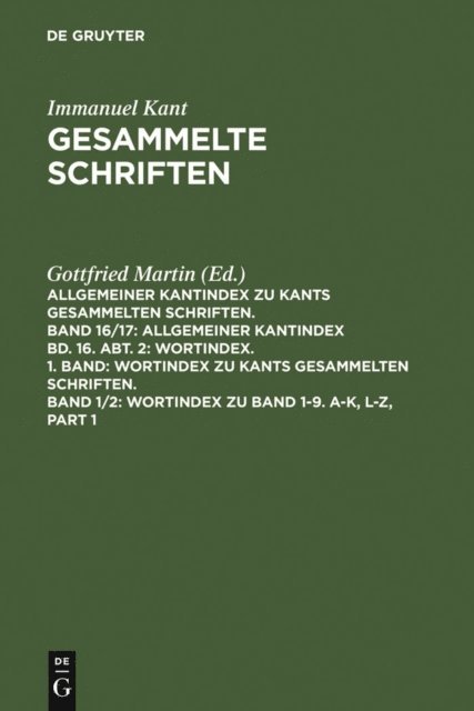 Wortindex zu Band 1-9. A-K, L-Z, E-bok