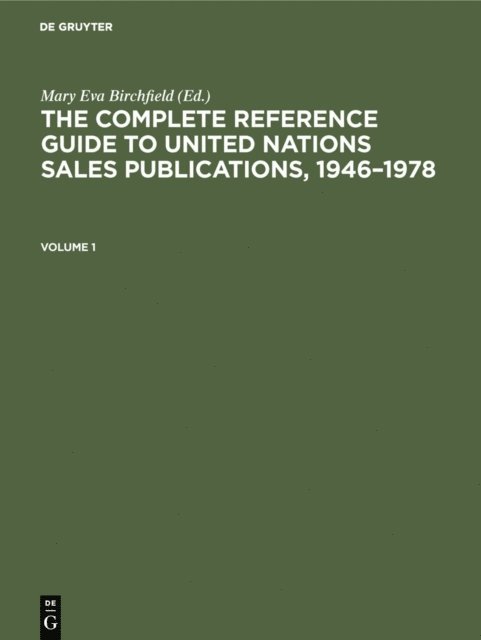 Mary Eva Birchfield - Complete Reference Guide to United Nations Sales Publications, 1946-1978, E-bok