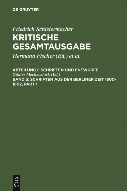 Gunter Meckenstock - Schriften aus der Berliner Zeit 1800-1802, E-bok