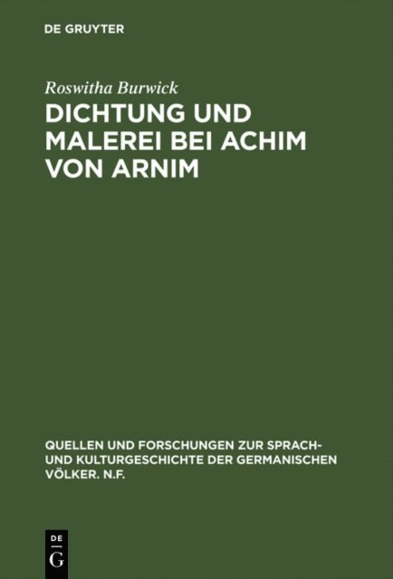 Roswitha Burwick - Dichtung und Malerei bei Achim von Arnim, E-bok