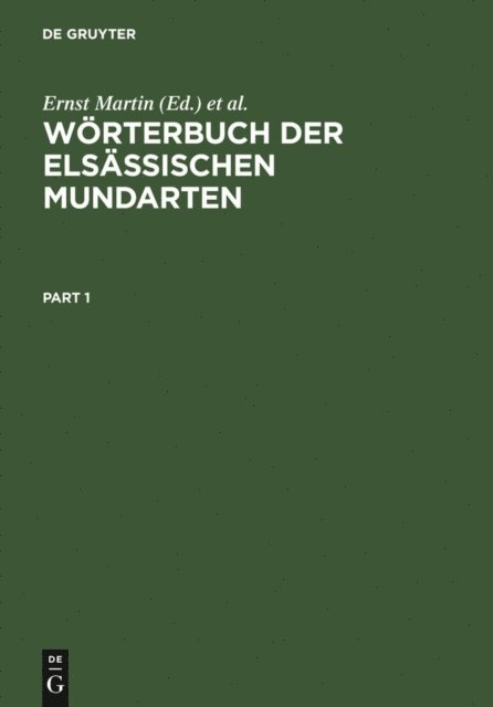 Hans Lienhart, Ernst Martin - Wörterbuch der elsässischen Mundarten, E-bok