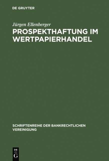 Jurgen Ellenberger - Prospekthaftung im Wertpapierhandel, E-bok