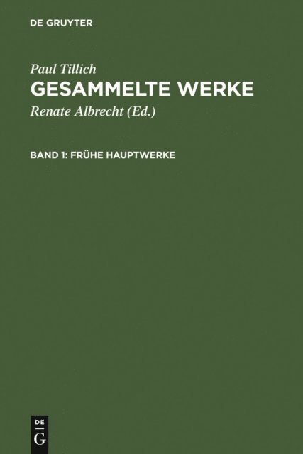 Paul Tillich, Renate Albrecht - Frühe Hauptwerke, E-bok