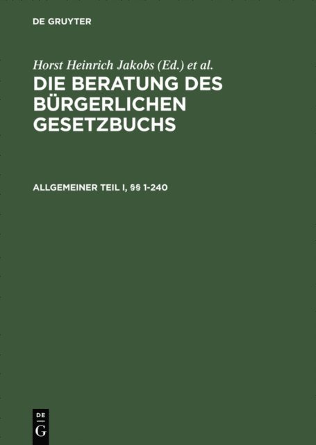 Werner Schubert, Horst Heinrich Jakobs - Allgemeiner Teil I und II, §§ 1–240, E-bok