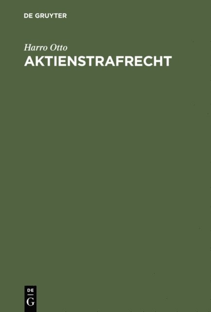Harro Otto - Aktienstrafrecht, E-bok
