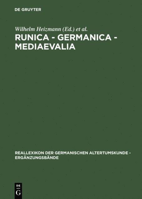 Astrid van Nahl, Wilhelm Heizmann - Runica - Germanica - Mediaevalia, E-bok