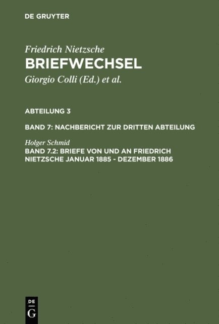 Holger Schmid, Norbert Miller - Briefe von und an Friedrich Nietzsche Januar 1885 - Dezember 1886, E-bok