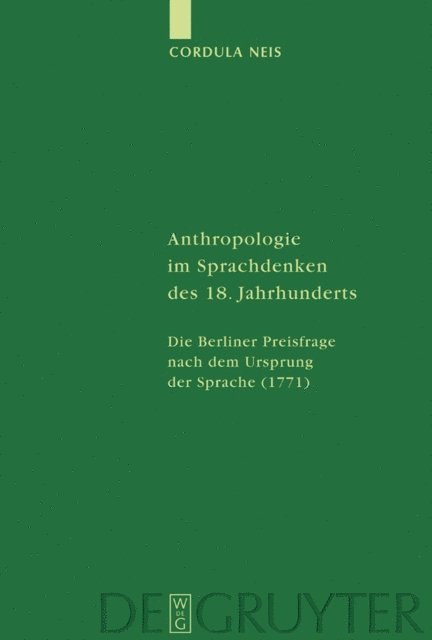Cordula Neis - Anthropologie im Sprachdenken des 18. Jahrhunderts, E-bok