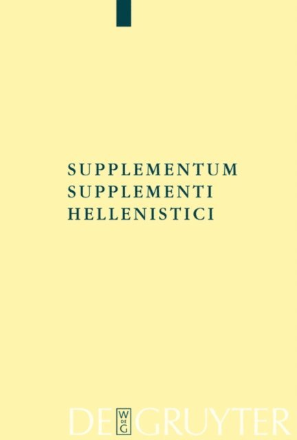 Hugh Lloyd-Jones - Supplementum Supplementi Hellenistici, E-bok
