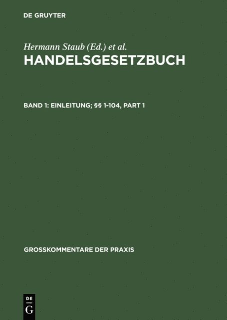 Einleitung; §§ 1-104, E-bok