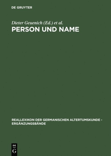 Jorg Jarnut, Wolfgang Haubrichs, Dieter Geuenich - Person und Name, E-bok